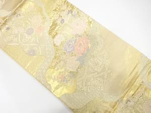 道長取に御所車・花模様織出し袋帯